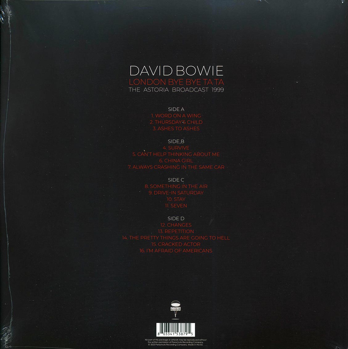 David Bowie - London Bye Bye Ta Ta: The Astoria Broadcast 1999 (2xLP) Vinyl Record