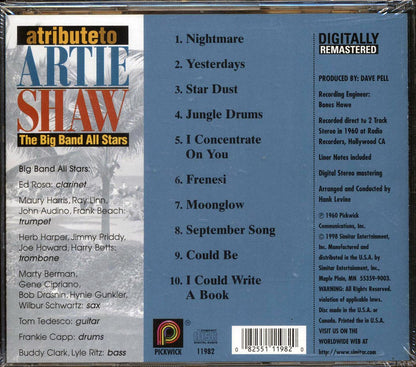 The Big Band All Stars - Tribute To Artie Shaw Music CD