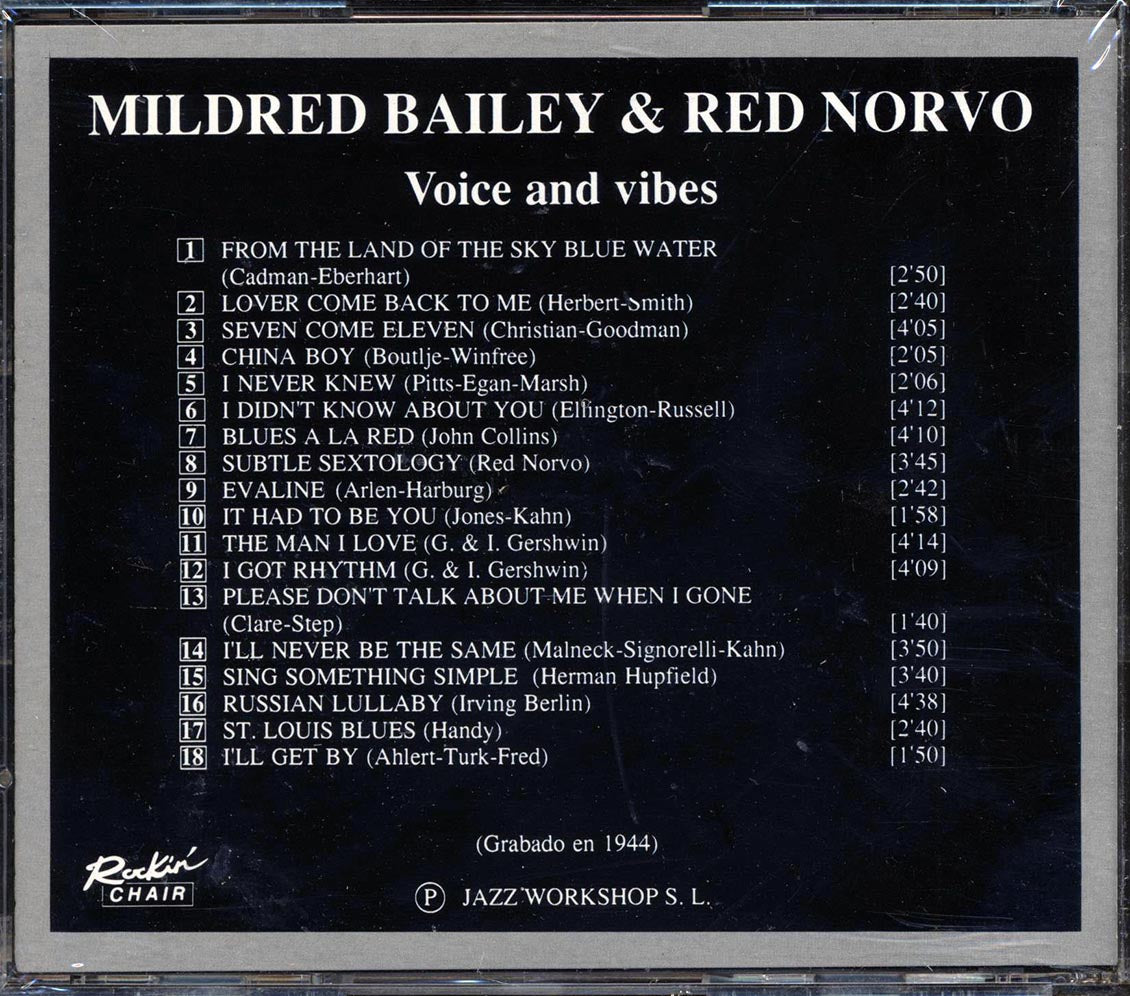 Mildred Bailey, Red Norvo - Voice And Vibes Music CD