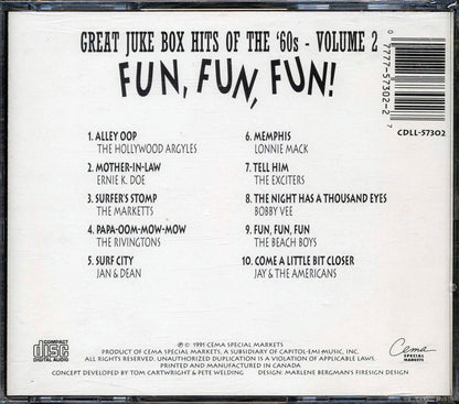 Lonnie Mack, Bobby Vee, The Hollywood Argyles, Jay & The Americans, Etc. - Fun Fun Fun: Great Juke Box Hits Of The '60s Volume 2 Music CD