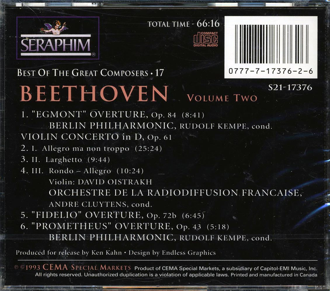 Beethoven - Best Of The Great Composers 17: Volume 2 Music CD