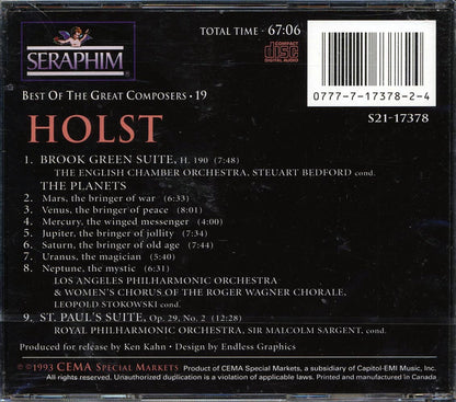 Gustav Holst - The Planets, Brook Green Suite, St. Paul's Suite Music CD