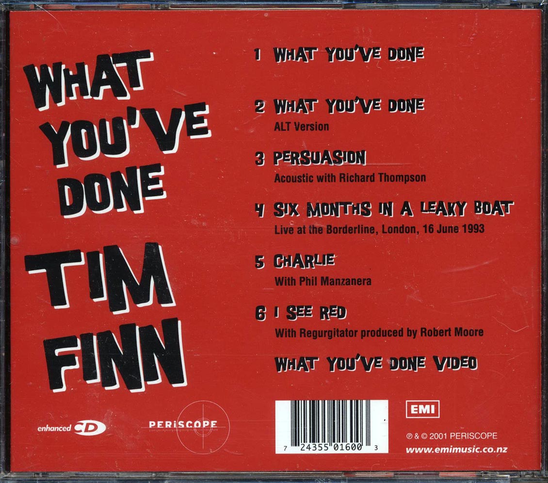 Tim Finn - What You've Done Music CD