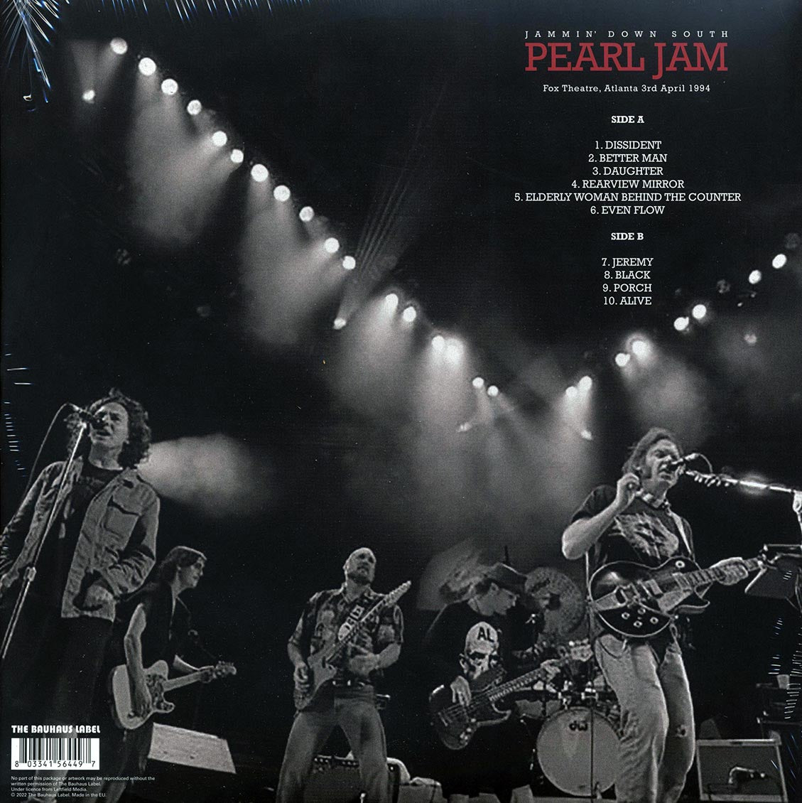 Pearl Jam Jammin' Down South: Fox Theatre, Atlanta 3rd April 1994 Vinyl Record
