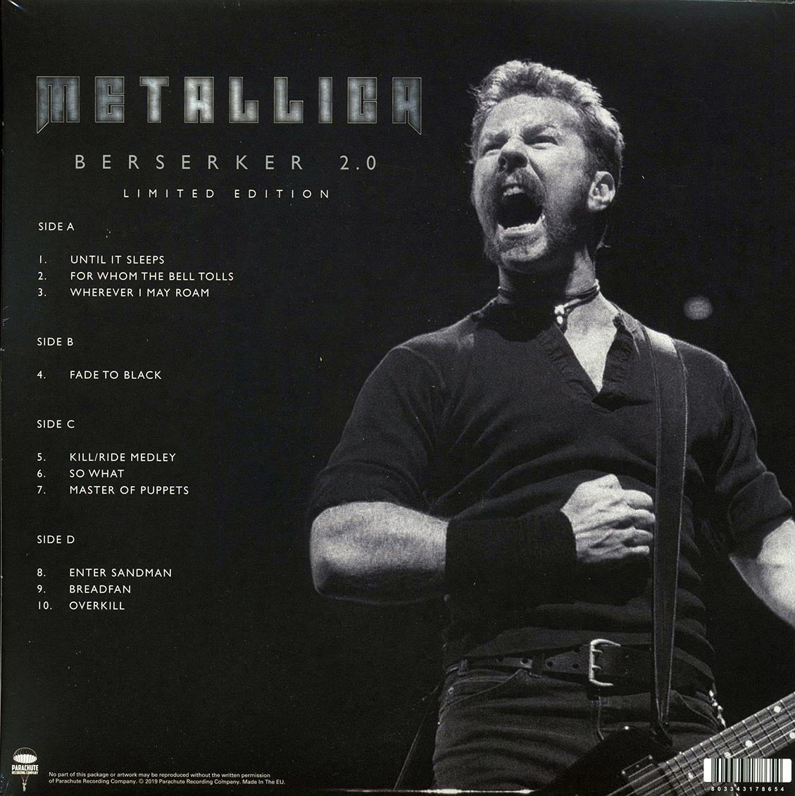 Metallica Berserker 2.0 Copenhagen, Denmark, 27th November 1996 ltd. ed. 2xLP splatter Vinyl Record