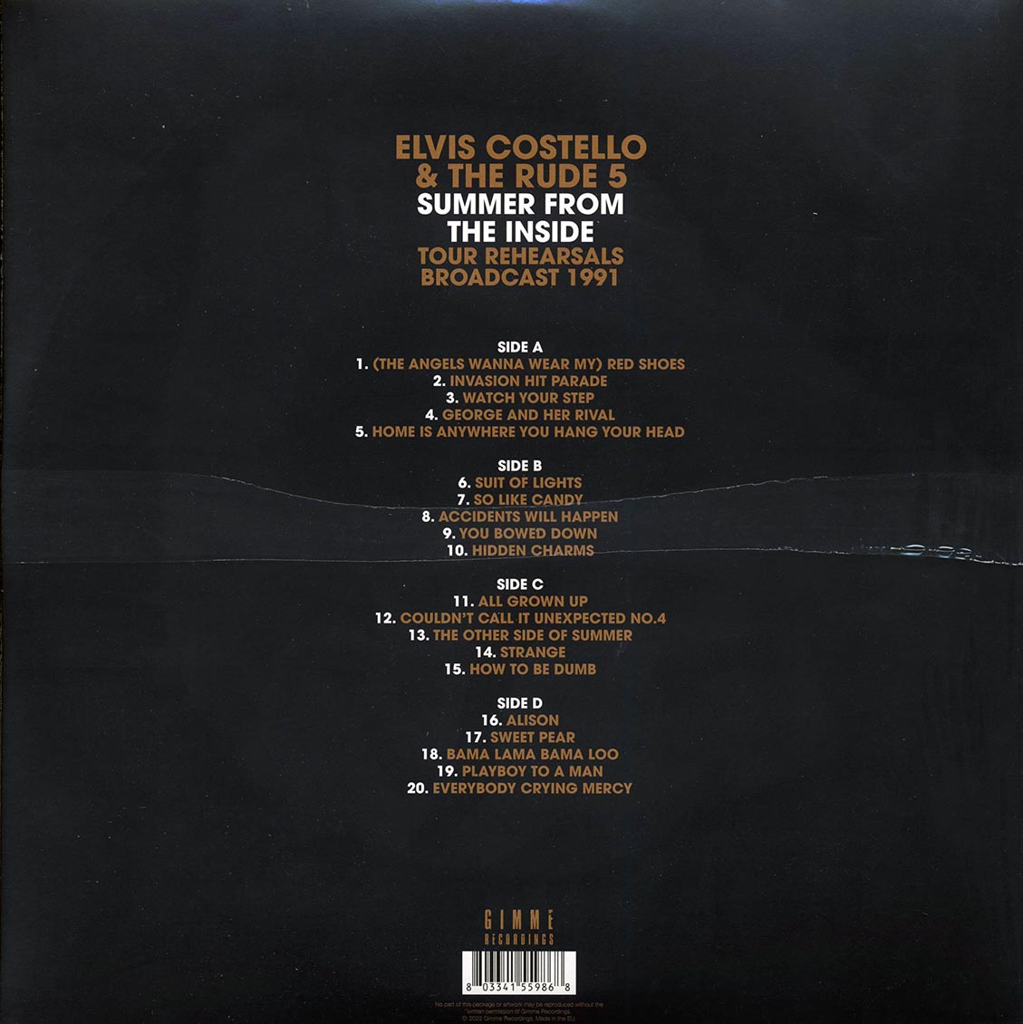 Elvis Costello & The Rude 5 - Summer From The Inside: Arlington Theater, Santa Barbara, CA, 25th May 1991 (2xLP) Vinyl Record