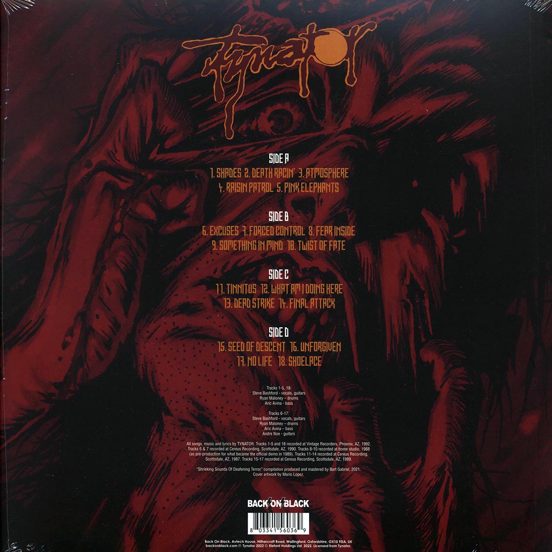 Tynator - Shrieking Sounds Of Deafening Terror (ltd. ed.) (2xLP) (red vinyl) Vinyl Record
