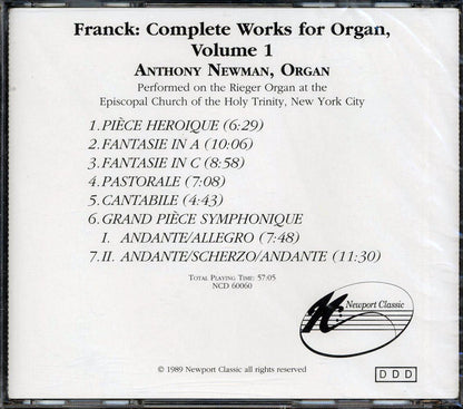 Cesar Franck, Anthony Newman - Complete Works For Organ Volume 1 Music CD