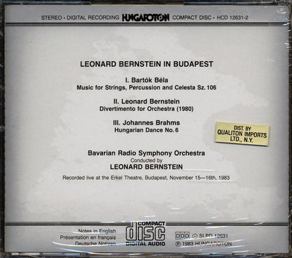 Bartok, Bernstein, Bavarian Radio Symphony Orchestra - Leonard Bernstein In Budapest: Music For Strings, Percussion And Celesta / Divertimento (incl. 20-page booklet) Music CD