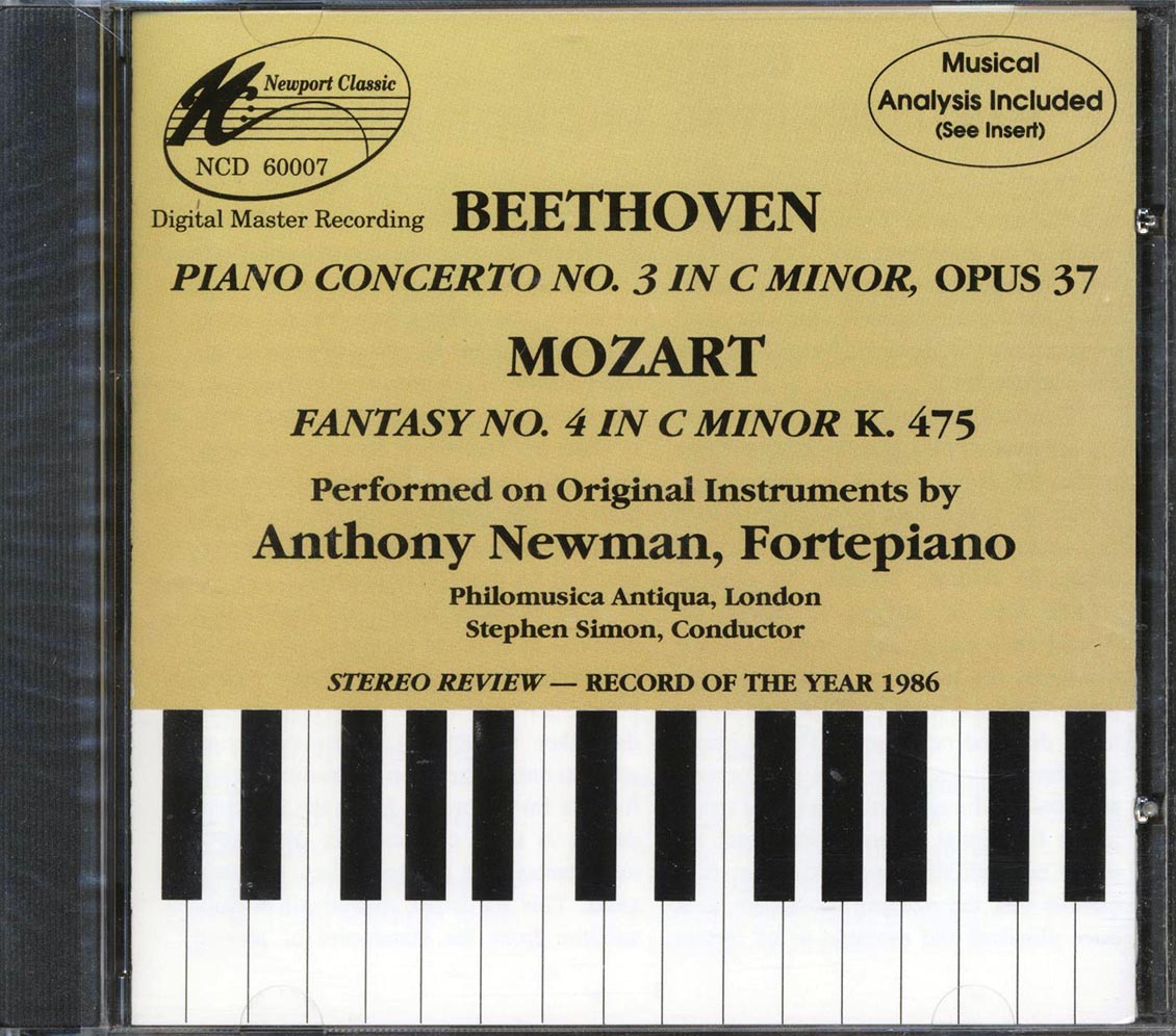 Beethoven, Mozart, Stephen Simon, Anthony Newman, Philomusica Of London - Beethoven: Piano Concerto No. 3 In C Minor / Mozart: Fantasy No. 4 In C Minor K.475 Music CD