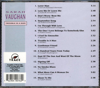 Sarah Vaughan Trouble Is A Man Music CD