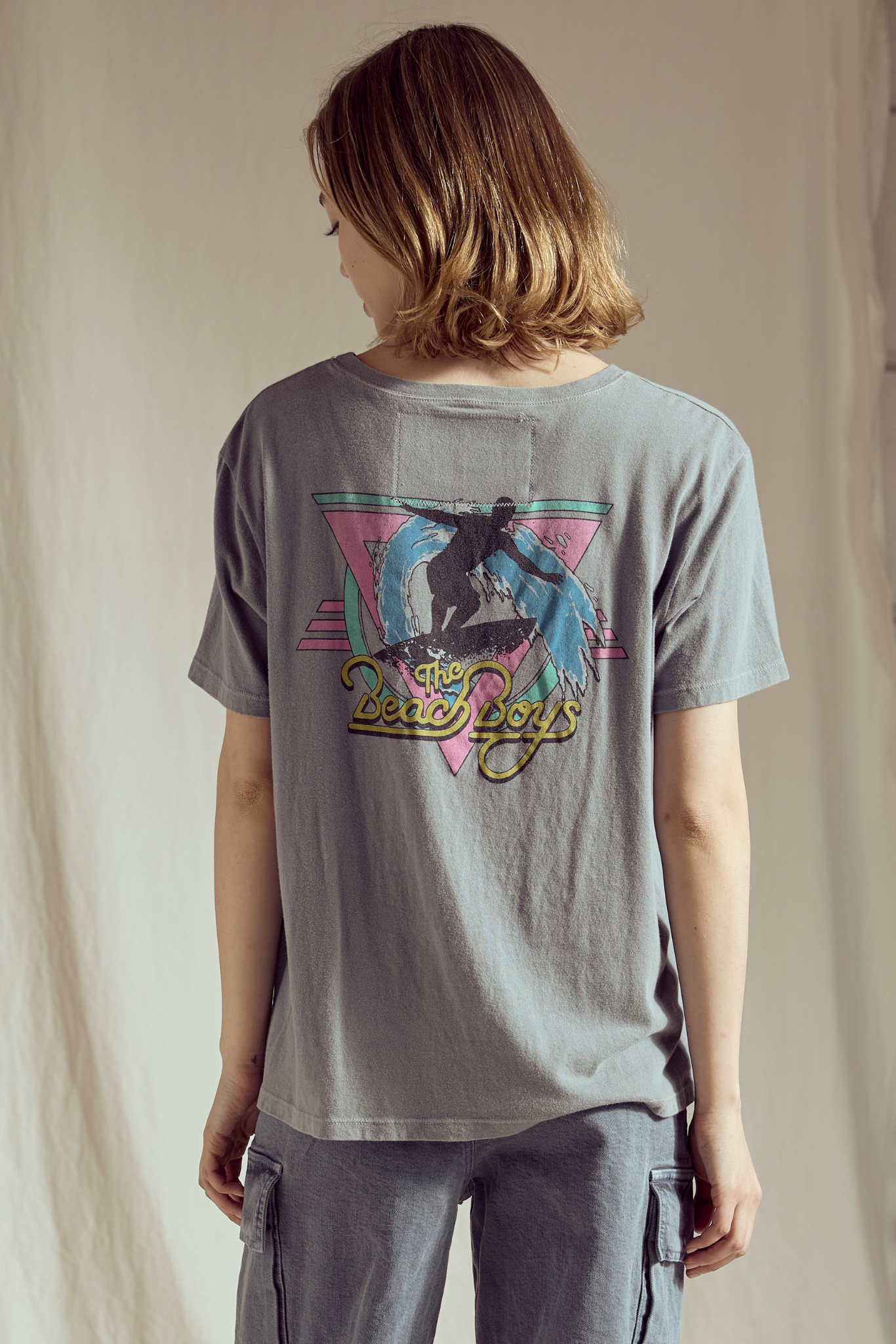 The Beach Boys Catch a Wave Tee Womens T Shirt Grey Officially Licensed