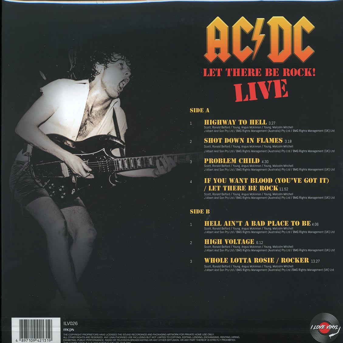 ACDC Let There Be Rock! Live 180g Vinyl Record
