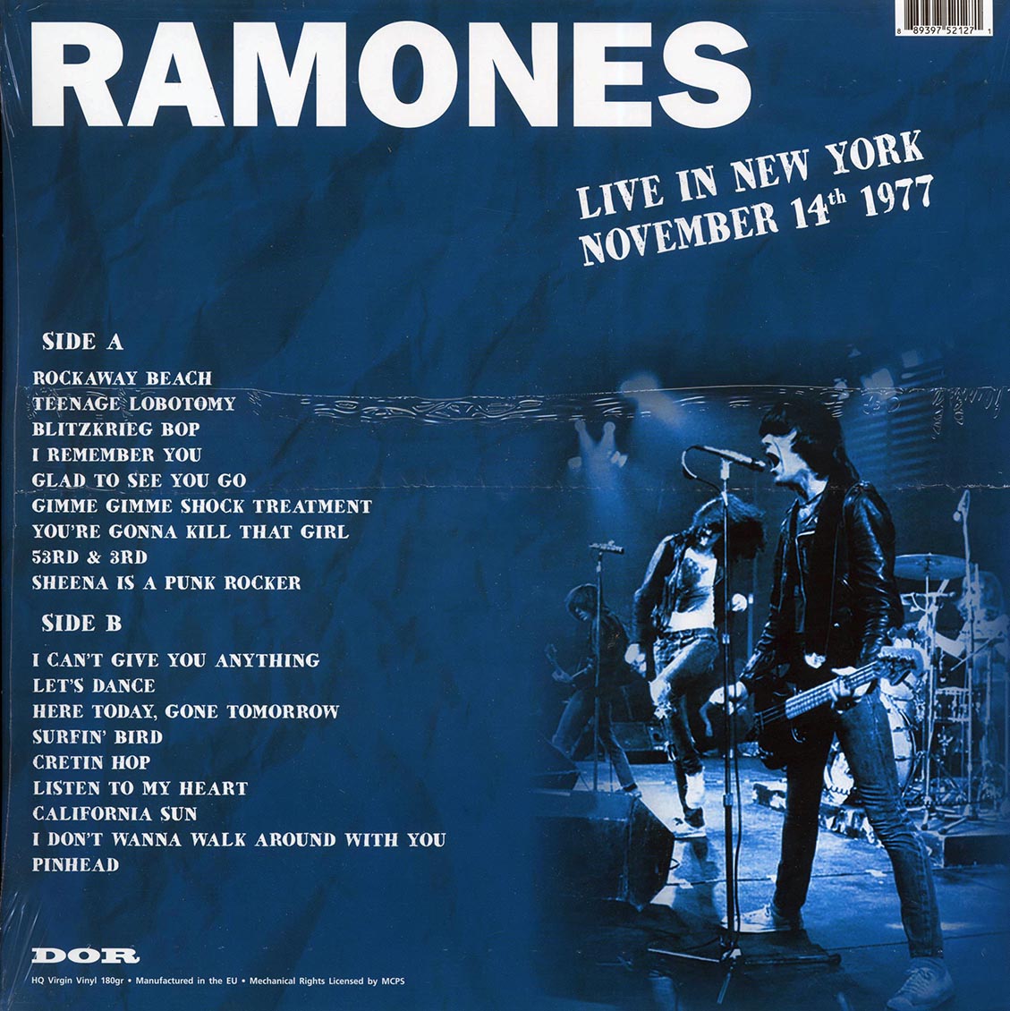 The Ramones Live In New York November 14th 1977 180g orange Vinyl Record