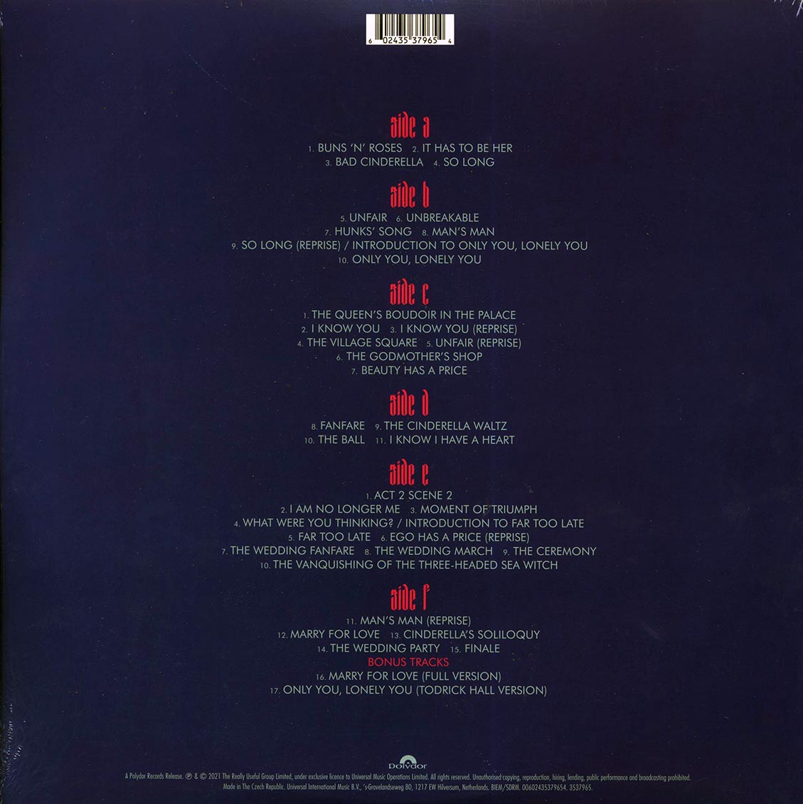 Andrew Lloyd Webber - Cinderella (3xLP) Vinyl Record