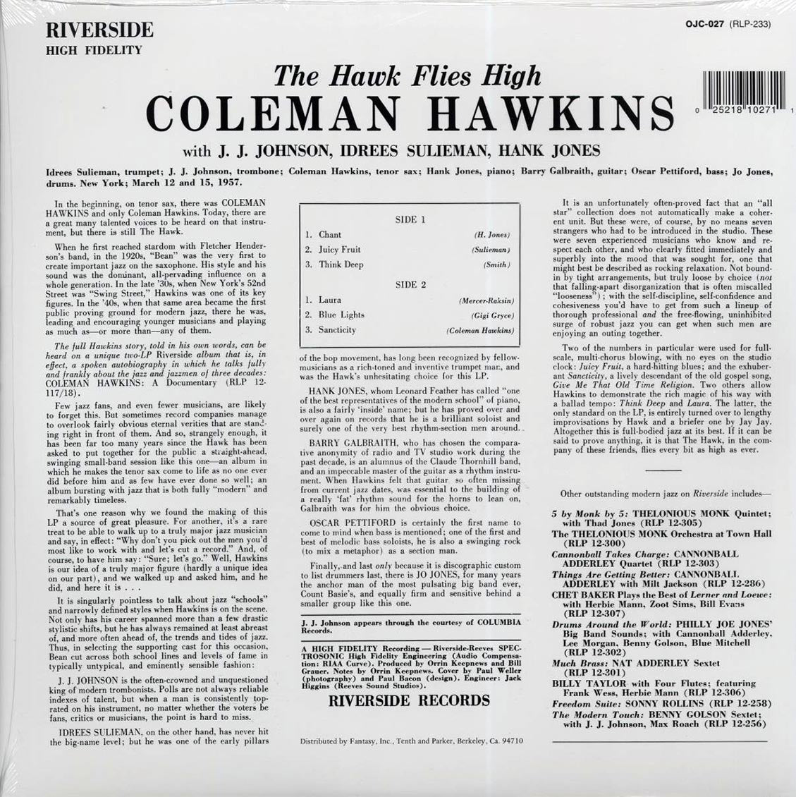 Coleman Hawkins - The Hawk Flies High Vinyl Record