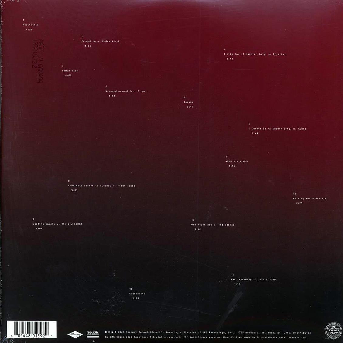 Post Malone Twelve Carat Toothache ltd. ed. 2xLP tangerine Vinyl Record