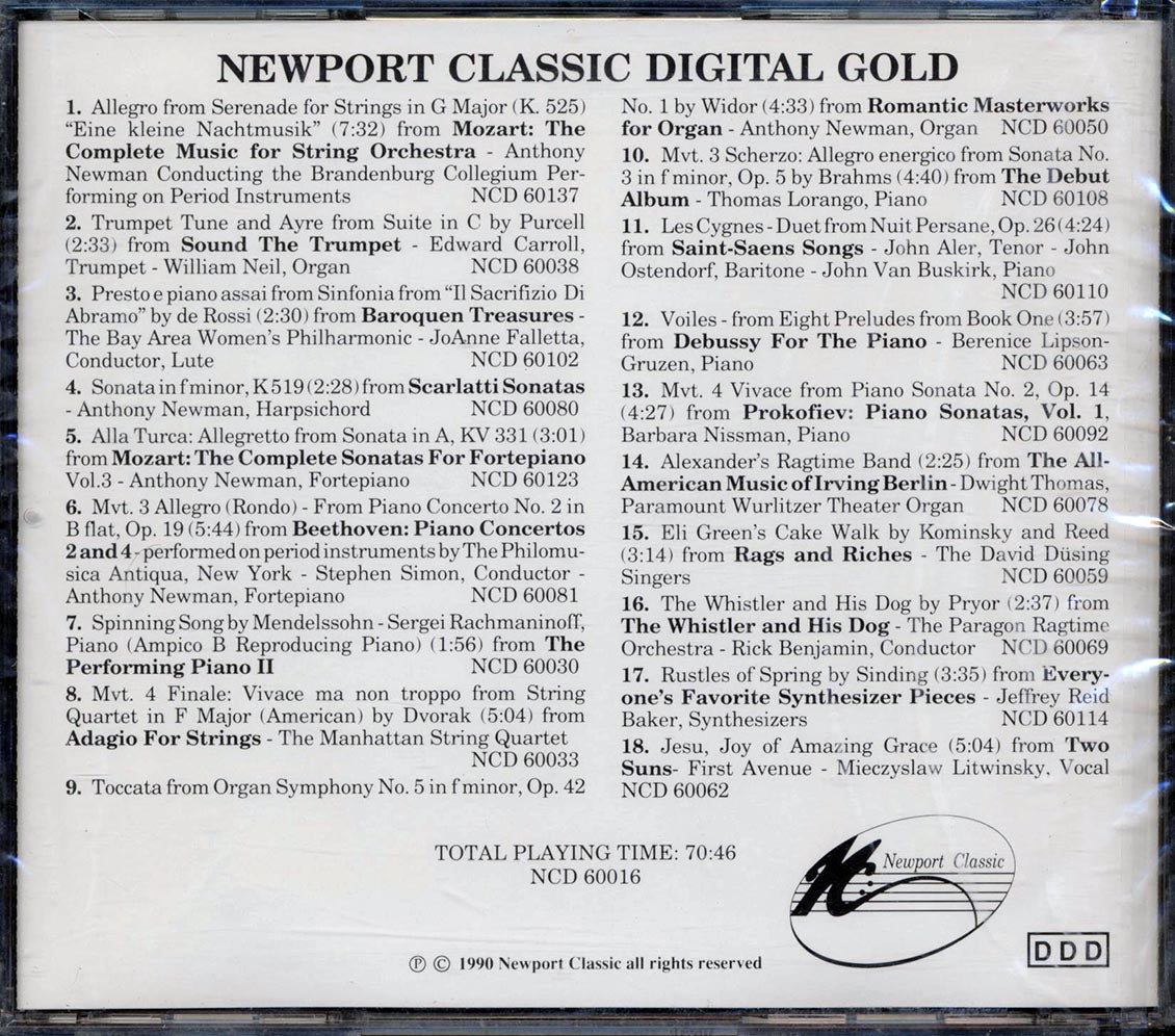 Anthony Newman, Stephen Simon, Etc. - Newport Classic Digital Gold Music CD