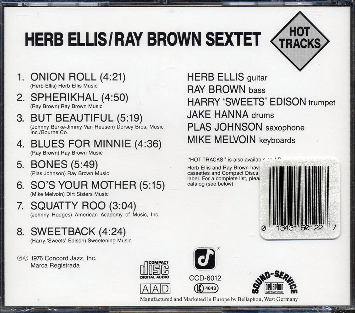 Herb Ellis, Ray Broan Sextet - Hot Tracks Music CD