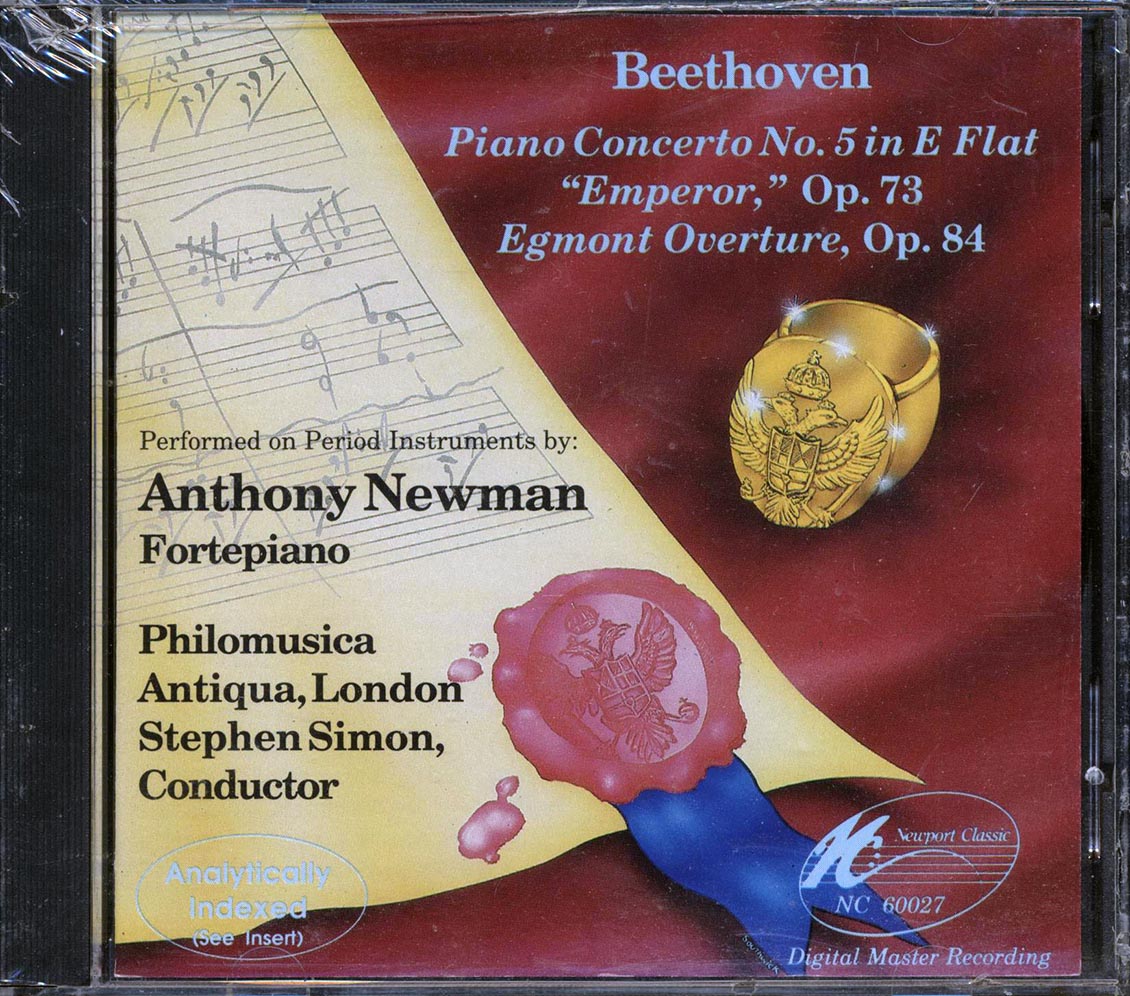 Beethoven, Anthony Newman - Piano Concerto No. 5 In E Flat, Emperor, Op. 72, Egmont Overature, Op. 84 Music CD