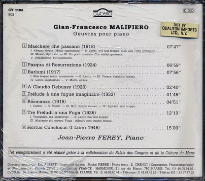 Gian-Francesco Malipiero - Oeuvres Pour Piano Music CD