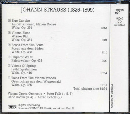 Orchester Der Wiener Oper, Johann Strauss - Die Schonsten Wiener Walzer Music CD