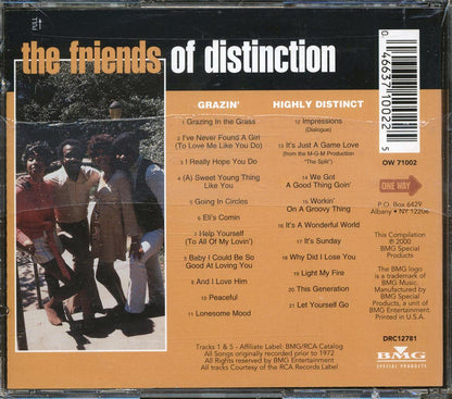 The Friends Of Distinction Grazin' + Highly Distinct 2 albums on 1 CD 21 tracks Music CD