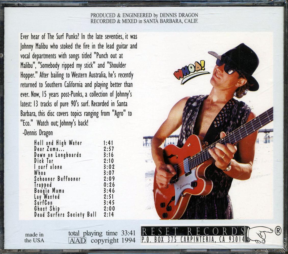 Johnny Malibu - Hell And Hi Water! Music CD