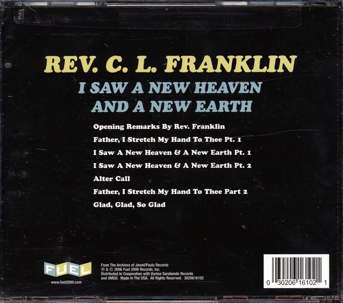 Rev. CJ Franklin - I Saw A New Heaven And A New Earth Music CD