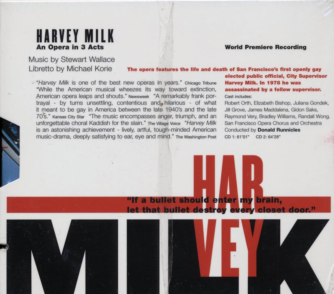Stewart Wallace, Michael Korie, San Francisco Opera, Donald Runnicles - Harvey Milk (39 tracks) (2xCD) (box set) (incl. large booklet) Music CD