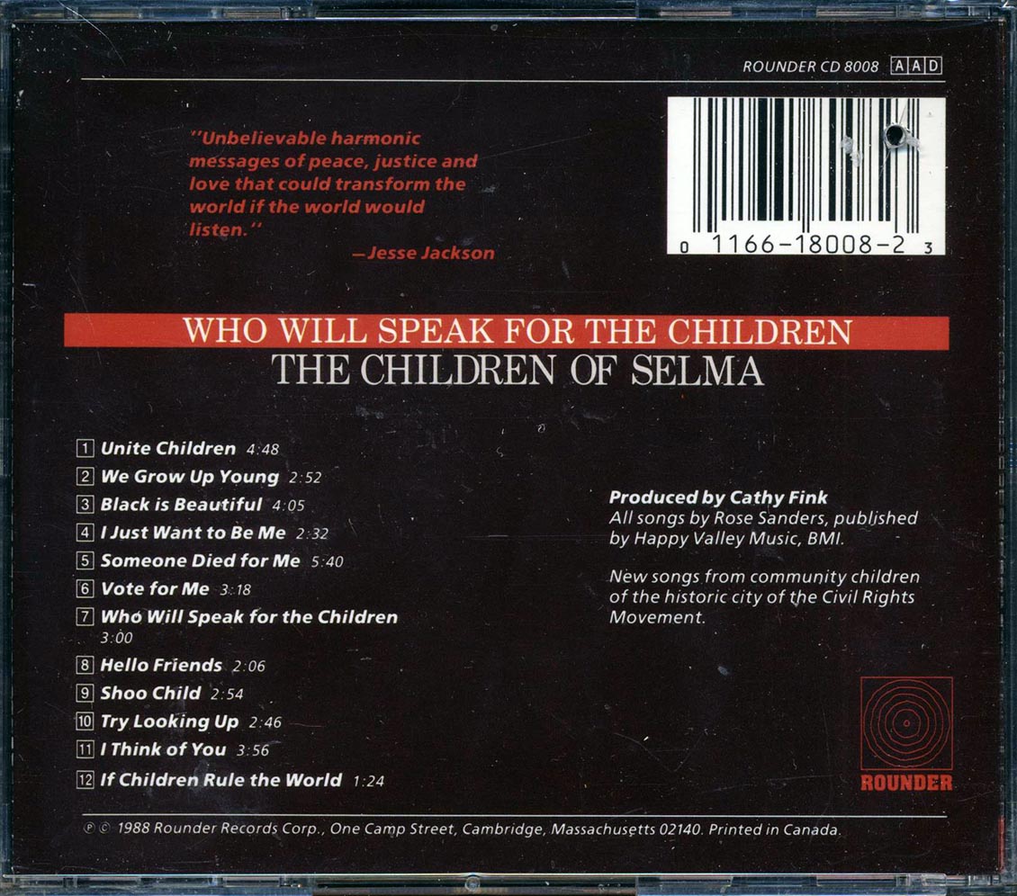The Children Of Selma Who Will Speak For The Children Music CD