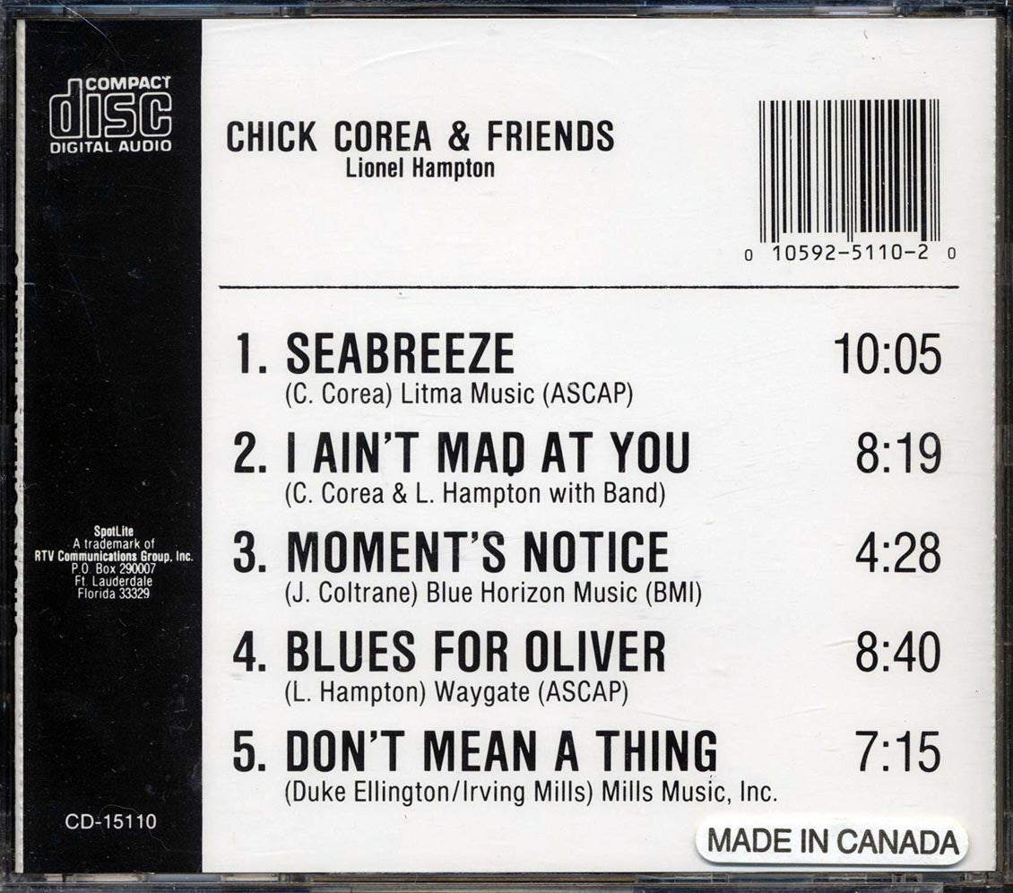 Chick Corea & Friends, Lionel Hampton - Chick Corea & Friends Music CD