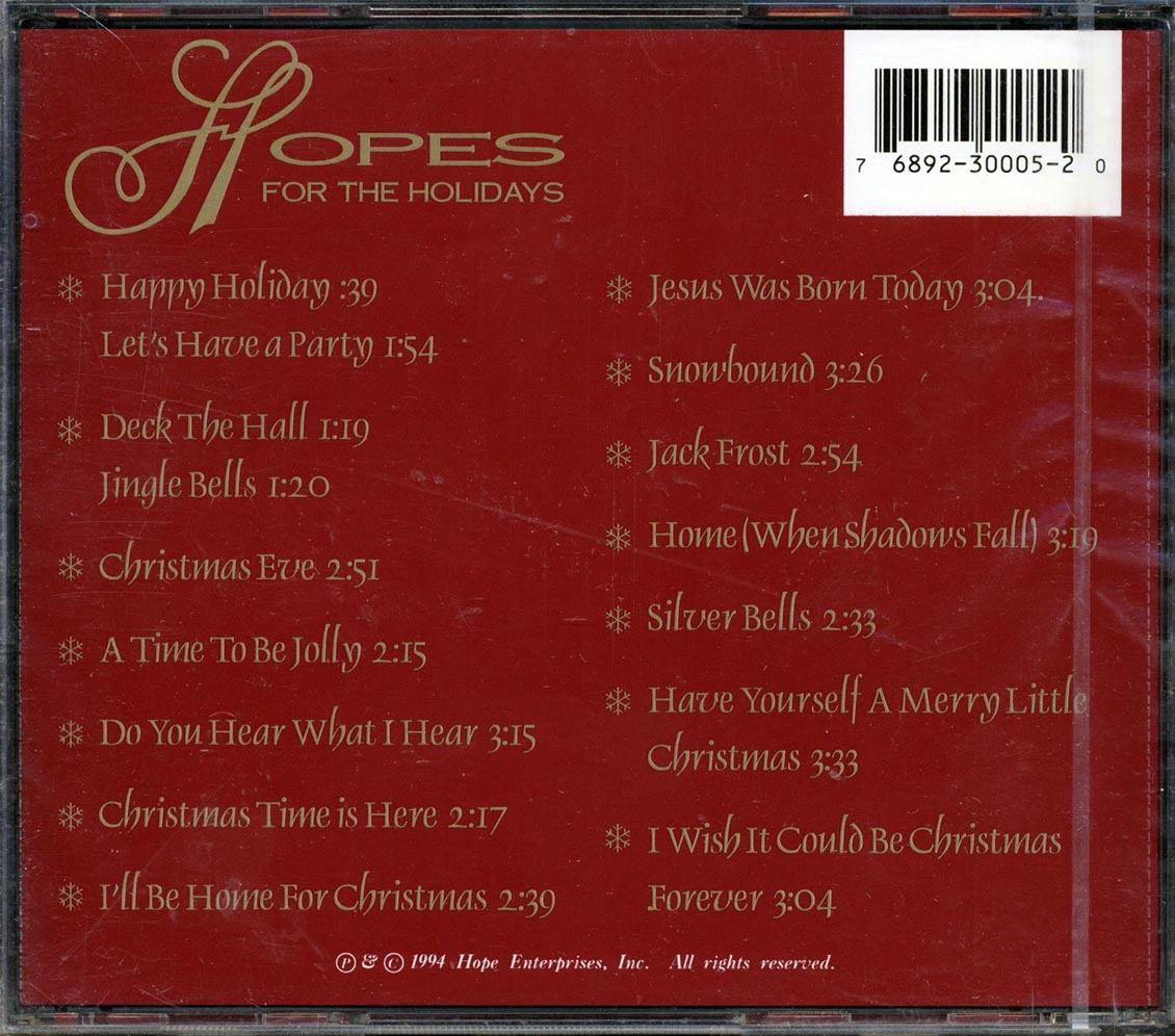 Bob Hope, Delores Hope - Hopes For The Holidays Music CD