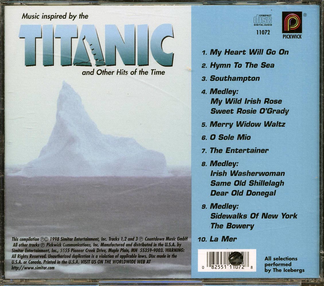 The Icebergs Msuci Inspired By Titanic & Other Hits Music CD