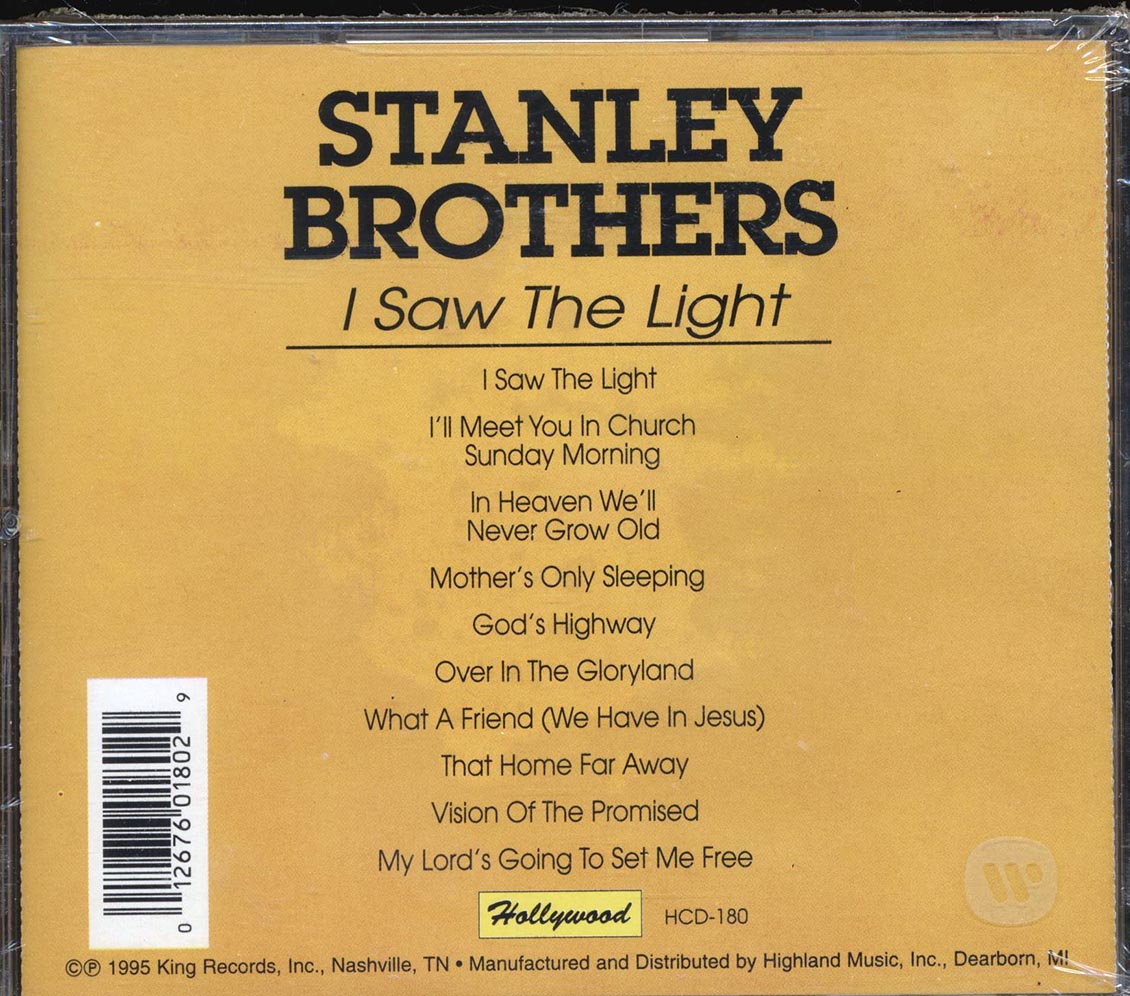 Stanley Brothers - I Saw The Light Music CD