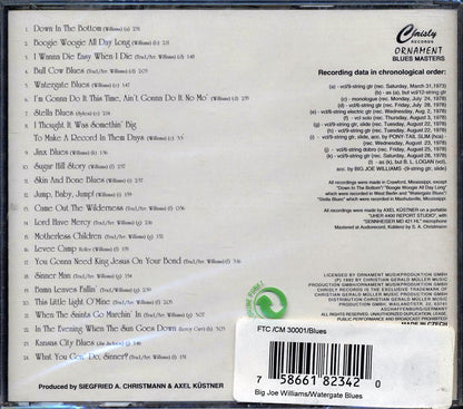 Big Joe Williams - Watergate Blues (24 tracks) Music CD