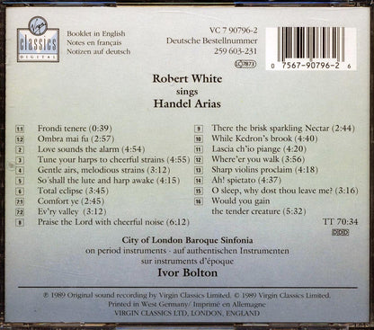 Robert White, City Of London Baroque Sinfonia - Robert White Sings Handel Arias Music CD