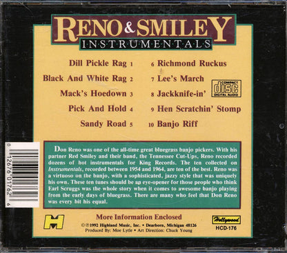 Reno & Smiley - Instrumentals Music CD