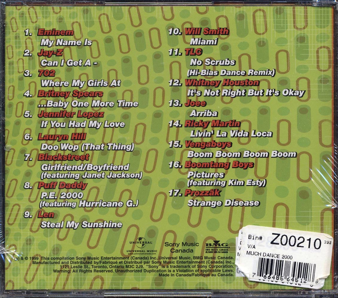 Lauryn Hill, Ricky Martin, Puff Daddy, Britney Spears, Etc. - Much Dance 2000 Music CD