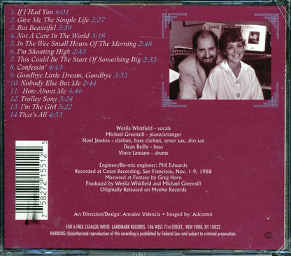 Weslia Whitfield - Nobody Else But Me Music CD