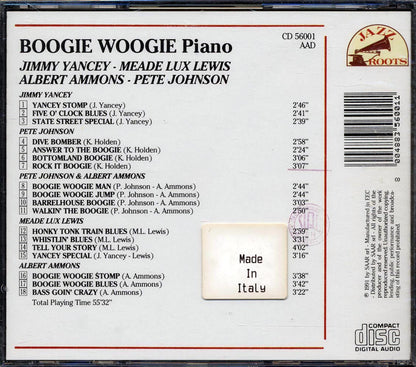 Jimmy Yancey, Meade Lux Lewis, Albert Ammons, Pete Johnson - Boogie Woogie Piano Music CD