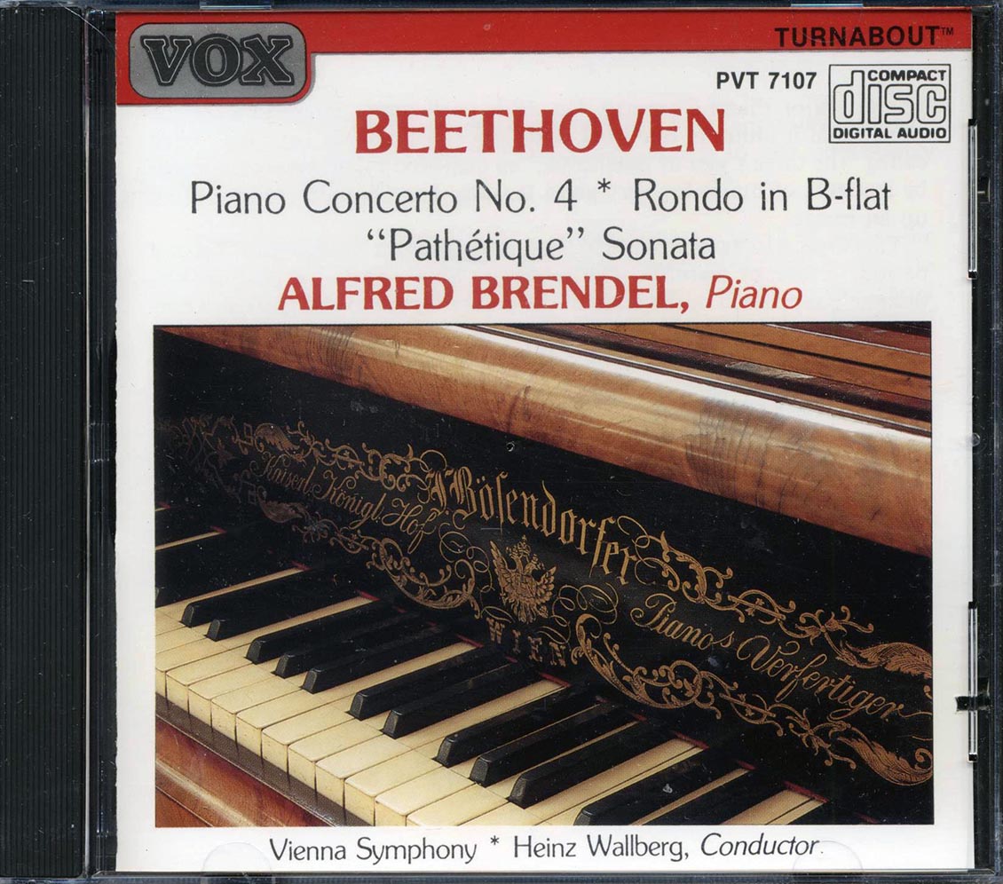 Beethoven, Alfred Brendel, Vienna Symphony Orchestra, Heinz Wallberg - Piano Concerto No. 4, Rondo In B-Flat, Pathetique Sonata Music CD