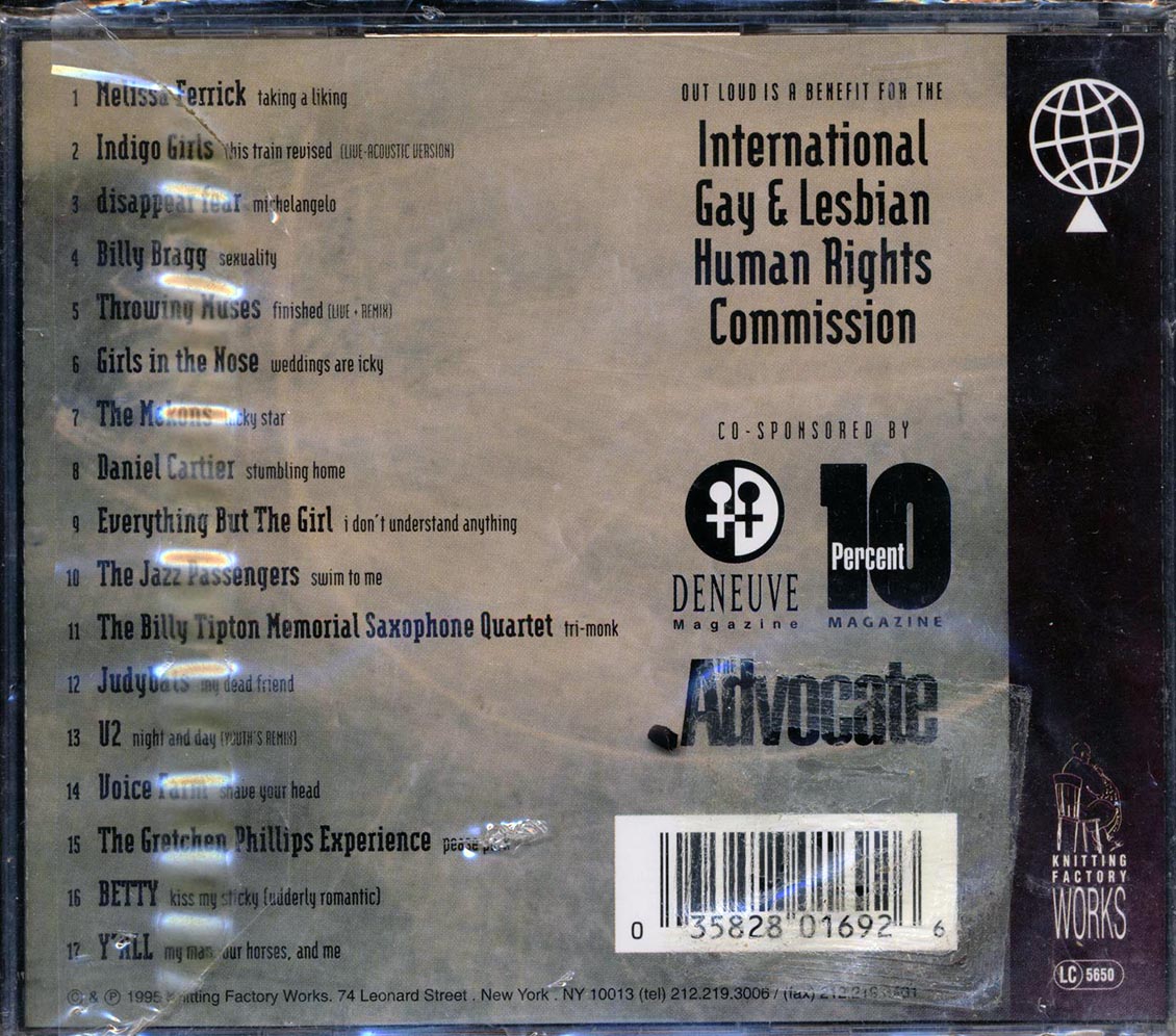 Indigo Girls, The Mekons, Everything But The Girl, Etc. - Out Loud: For The Human Rights Of Lebians And Gays Music CD