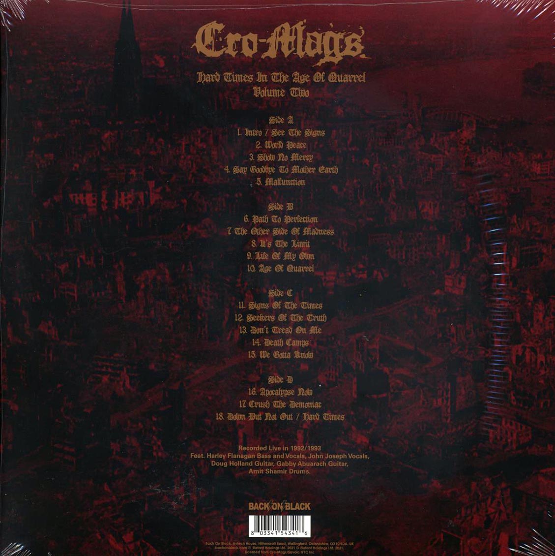 Cro-Mags - Hard Times In The Age Of Quarrel Volume 2 (2xLP) Vinyl Record