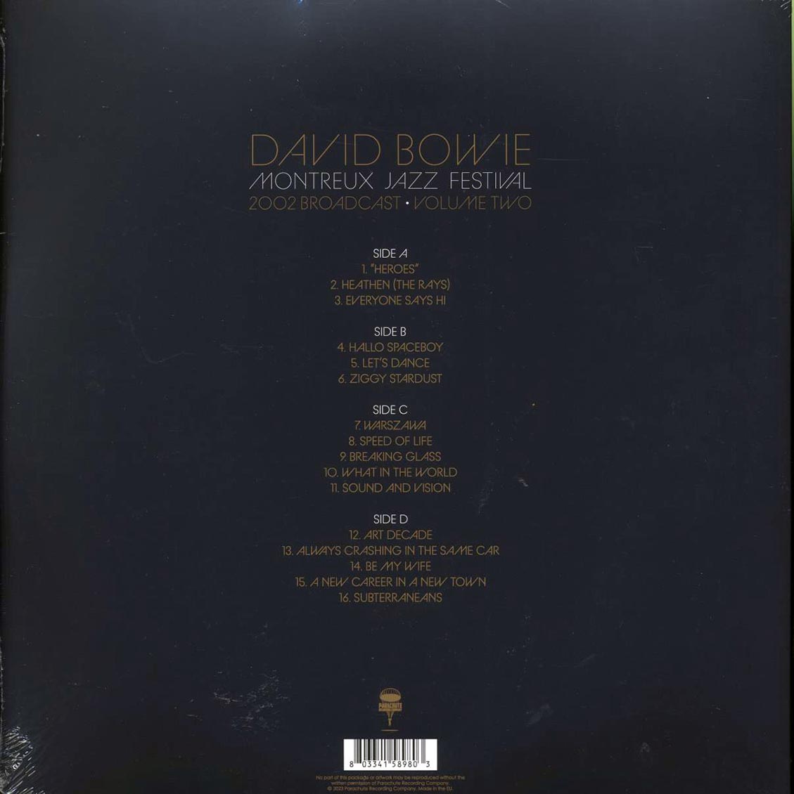 David Bowie - Montreux Jazz Festival Volume 2: 2002 Broadcast (2xLP) Vinyl Record