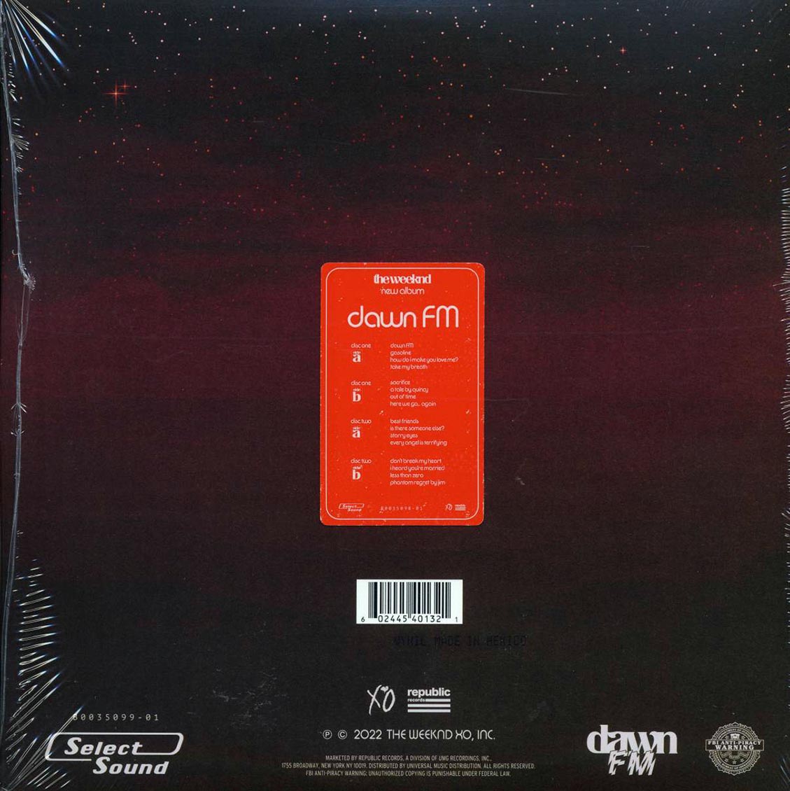 The Weeknd - Dawn FM (Weeknd Web Store Exclusive, Collector's Edition 02) (ltd. ed.) (2xLP) Vinyl Record