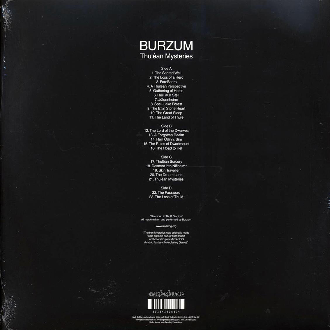 Burzum - Thulean Mysteries (2xLP) Vinyl Record
