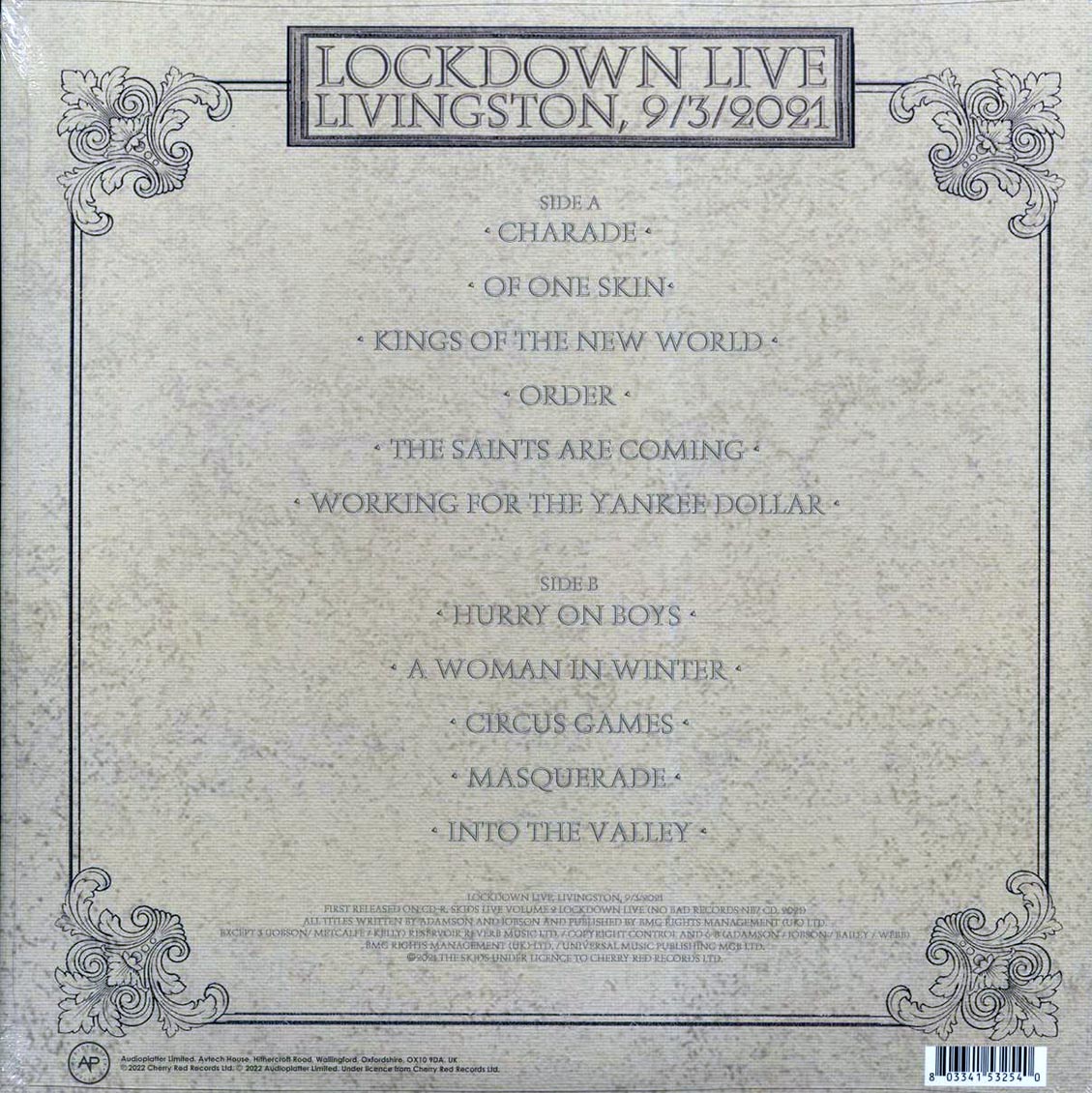 Skids - Lockdown Live: Livingston, 9/3/2021 (ltd. ed.) (white vinyl) Vinyl Record
