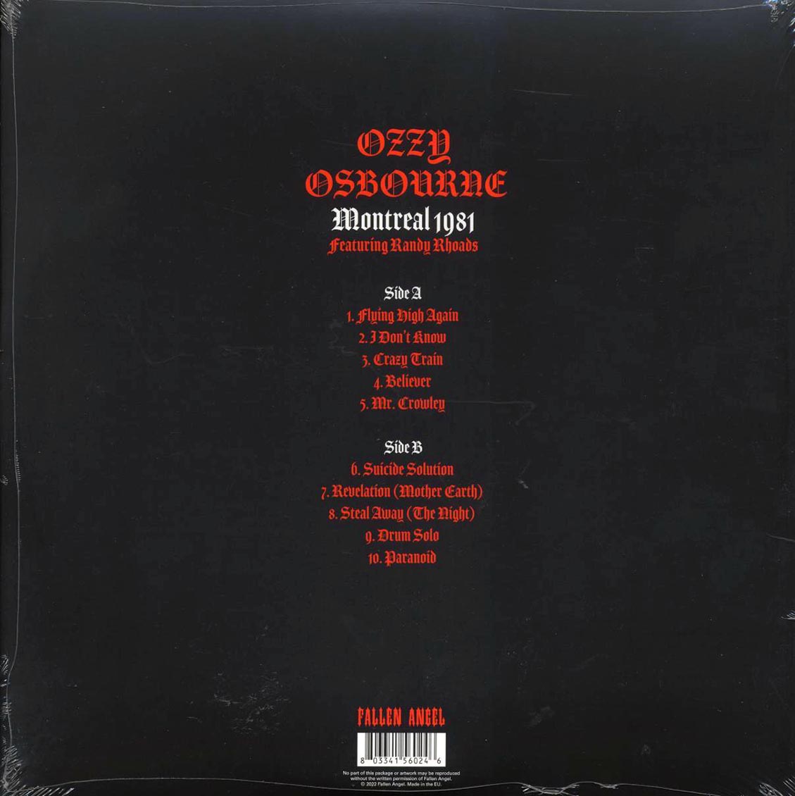 Ozzy Osbourne - Montreal 1981: Theatre Sain-Denin, Montreal, 28th July 1981 Vinyl Record