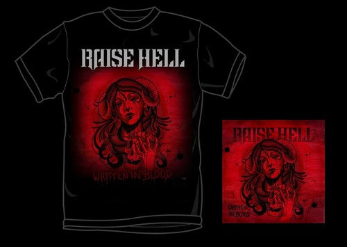 the album cover for Raise Hell - Written In Blood [w/XL T-Shirt]
